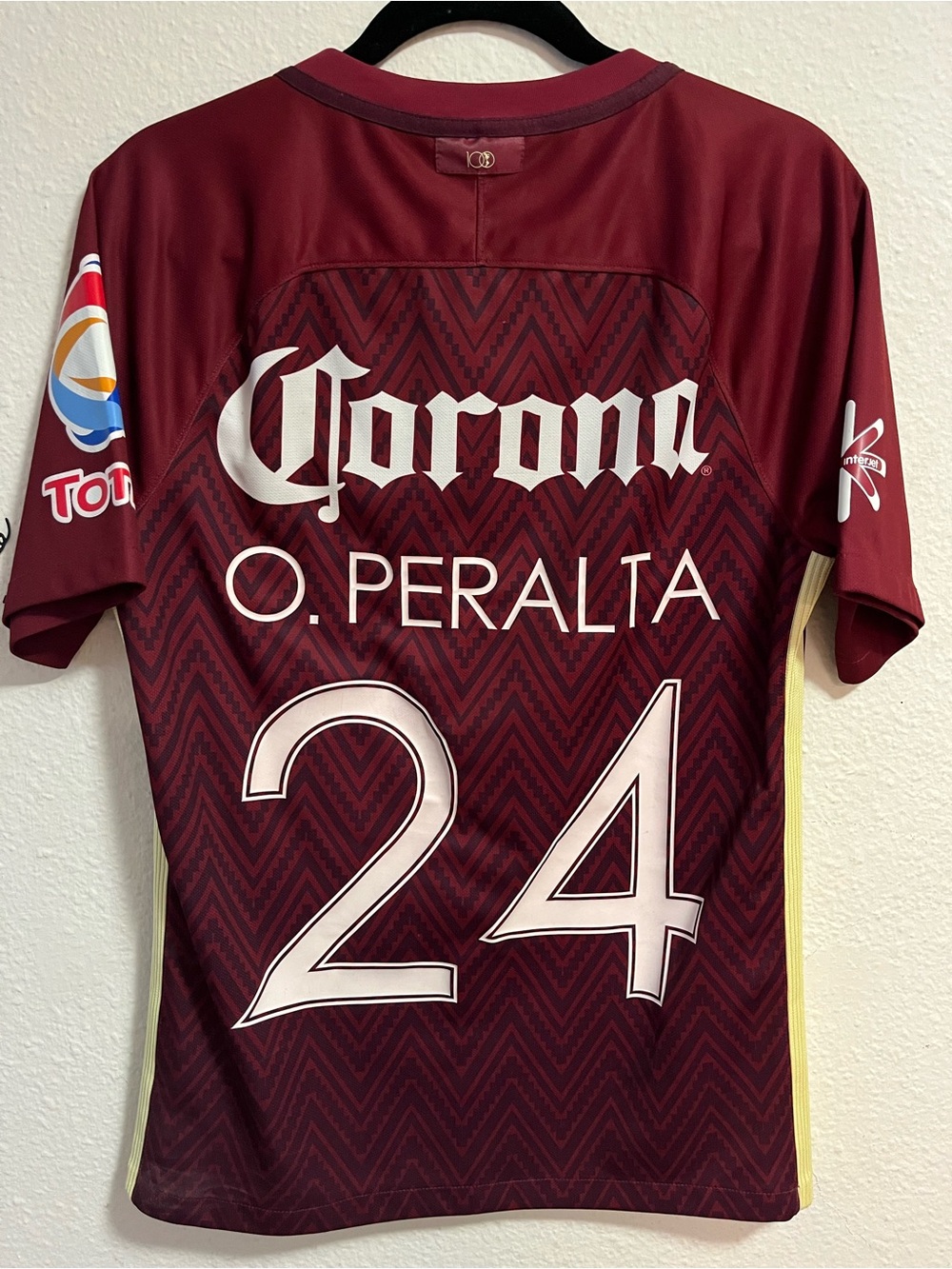 Nike Maroon Soccer Jersey with White Back Number 24